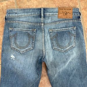 True Religion Distressed Joey Low Rise Jeans 26